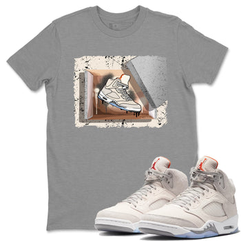 Air Jordan 5 Craft Sneaker Match Tees New Kicks Sneaker Tees Air Jordan 5 Craft Shirt Unisex Shirts Heather Grey 1