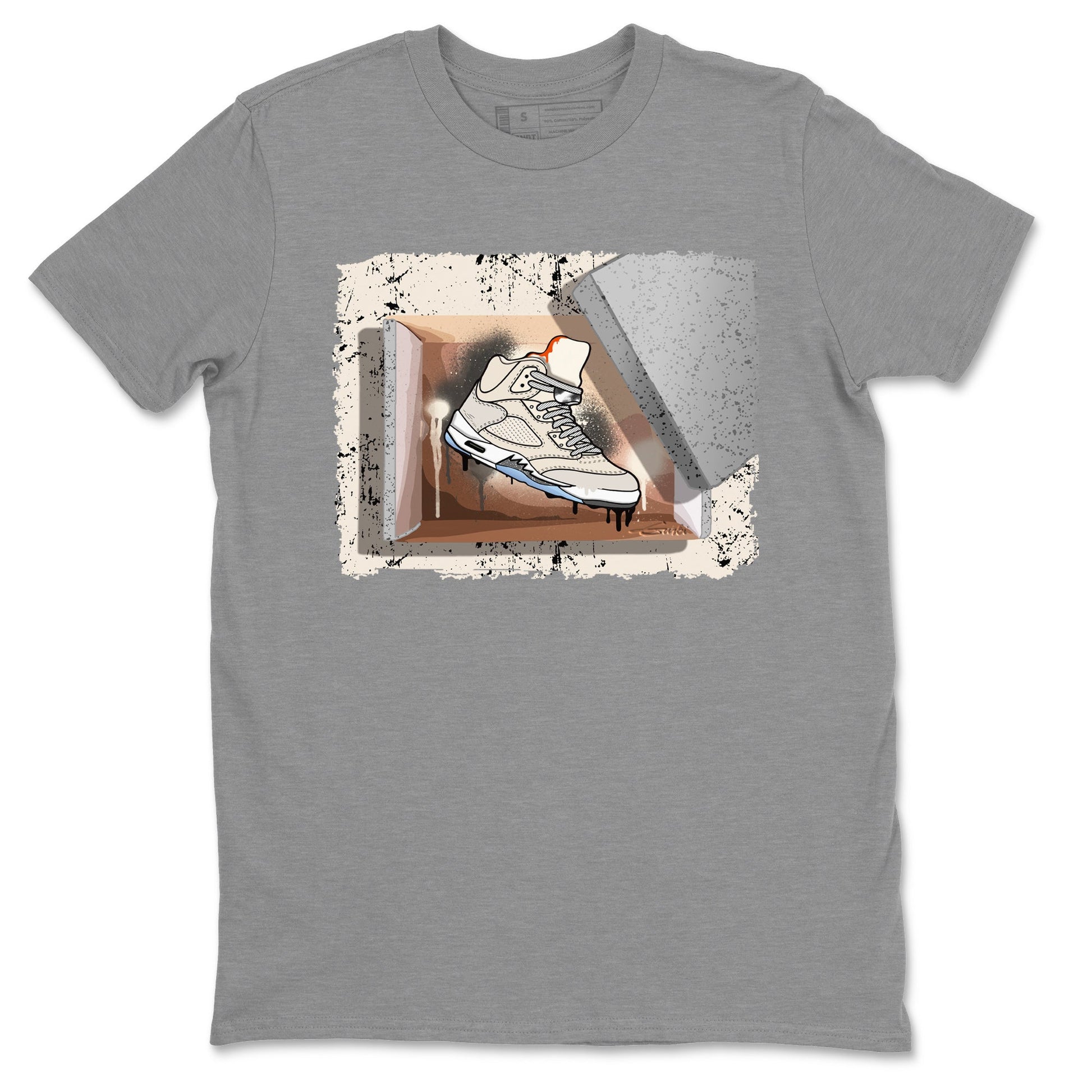 Air Jordan 5 Craft Sneaker Match Tees New Kicks Sneaker Tees Air Jordan 5 Craft Shirt Unisex Shirts Heather Grey 2