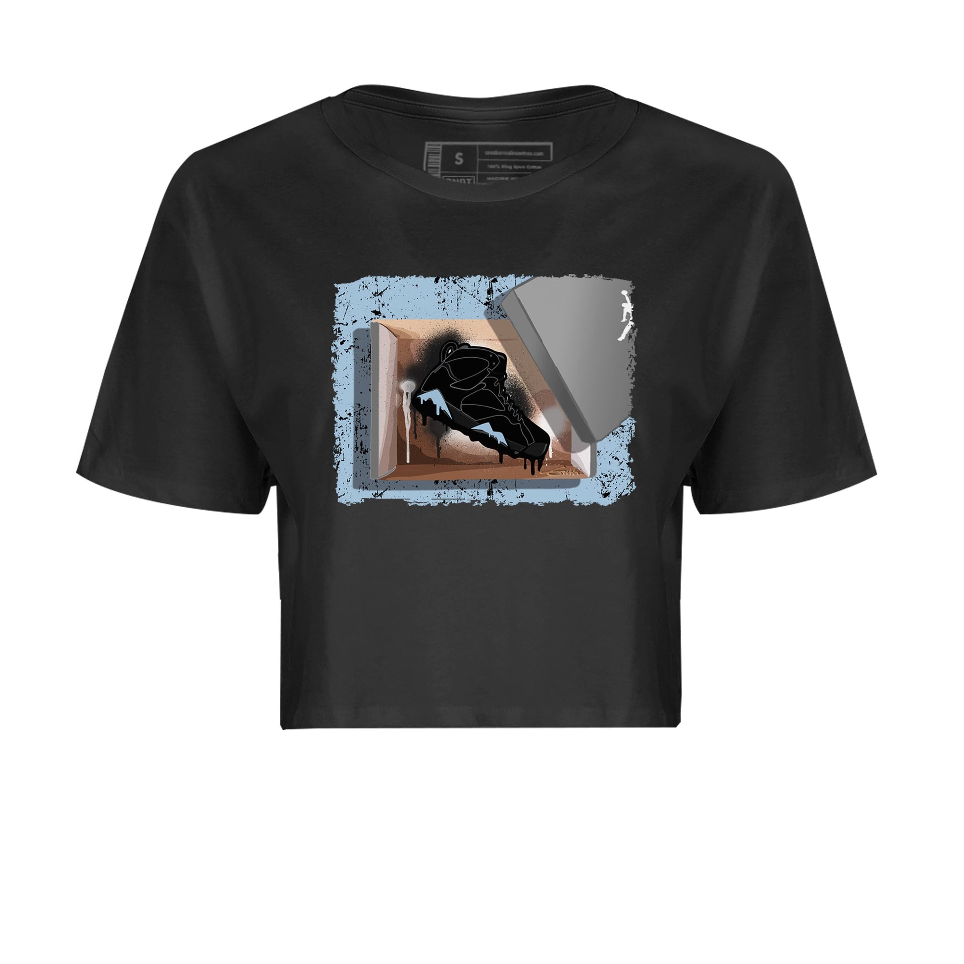 Air Jordan 7 Chambray Sneaker Match Tees New Kicks 7s Chambray T-Shirt Sneaker Release Tees Women's Shirts Black 2
