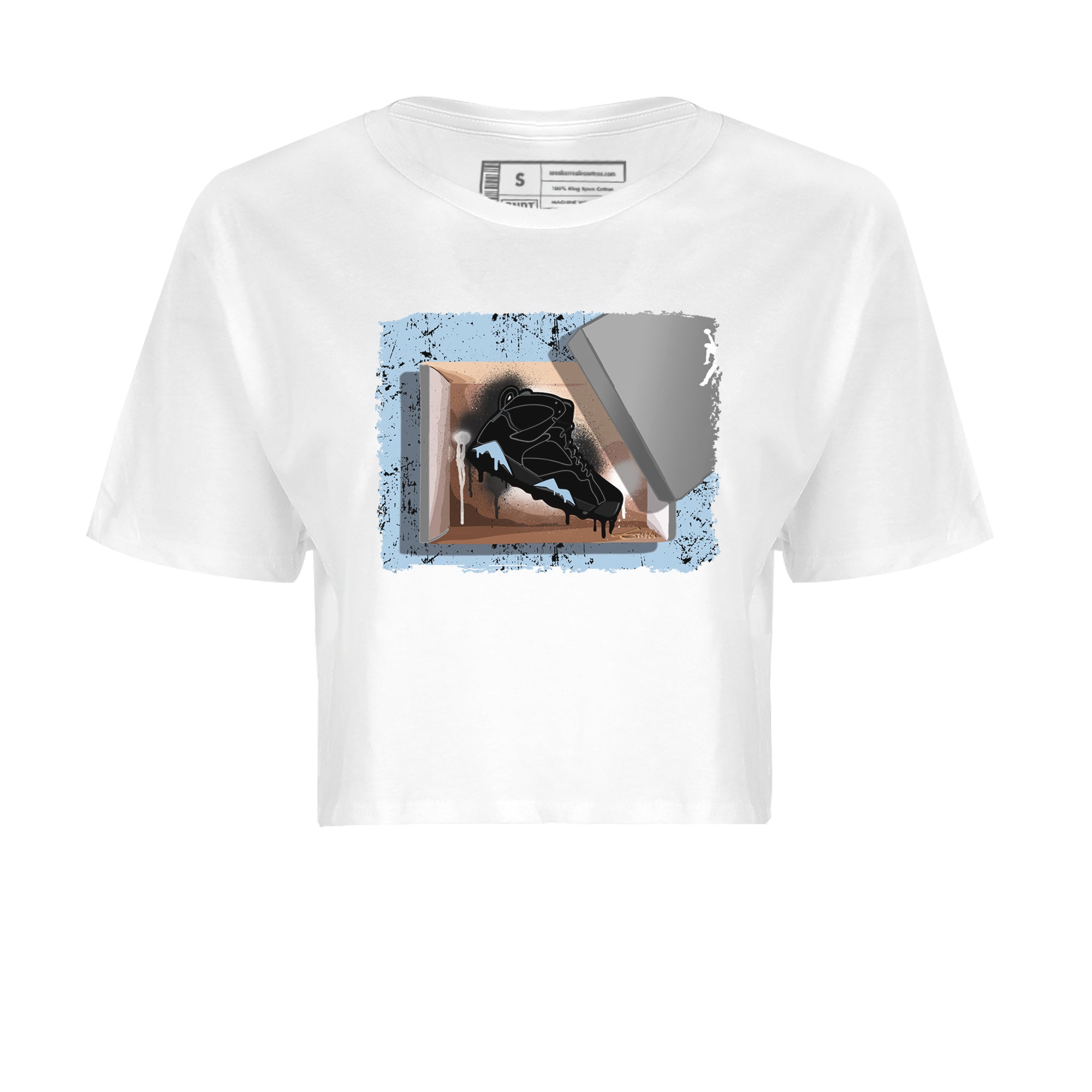 Air Jordan 7 Chambray Sneaker Match Tees New Kicks 7s Chambray T-Shirt Sneaker Release Tees Women's Shirts White 2
