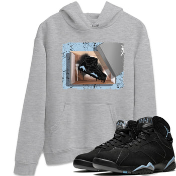Air Jordan 7 Chambray Sneaker Match Tees New Kicks 7s Chambray T-Shirt Sneaker Release Tees Unisex Shirts Heather Grey 1