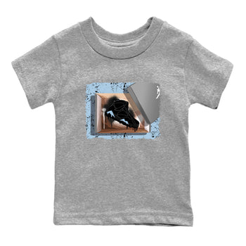 Air Jordan 7 Chambray Sneaker Match Tees New Kicks 7s Chambray T-Shirt Sneaker Release Tees Kids Shirts Heather Grey 2