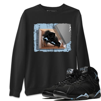 Air Jordan 7 Chambray Sneaker Match Tees New Kicks 7s Chambray T-Shirt Sneaker Release Tees Unisex Shirts Black 1