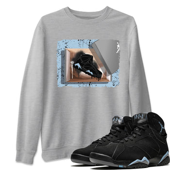 Air Jordan 7 Chambray Sneaker Match Tees New Kicks 7s Chambray T-Shirt Sneaker Release Tees Unisex Shirts Heather Grey 1