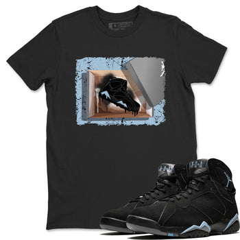 Air Jordan 7 Chambray Sneaker Match Tees New Kicks 7s Chambray T-Shirt Sneaker Release Tees Unisex Shirts Black 1