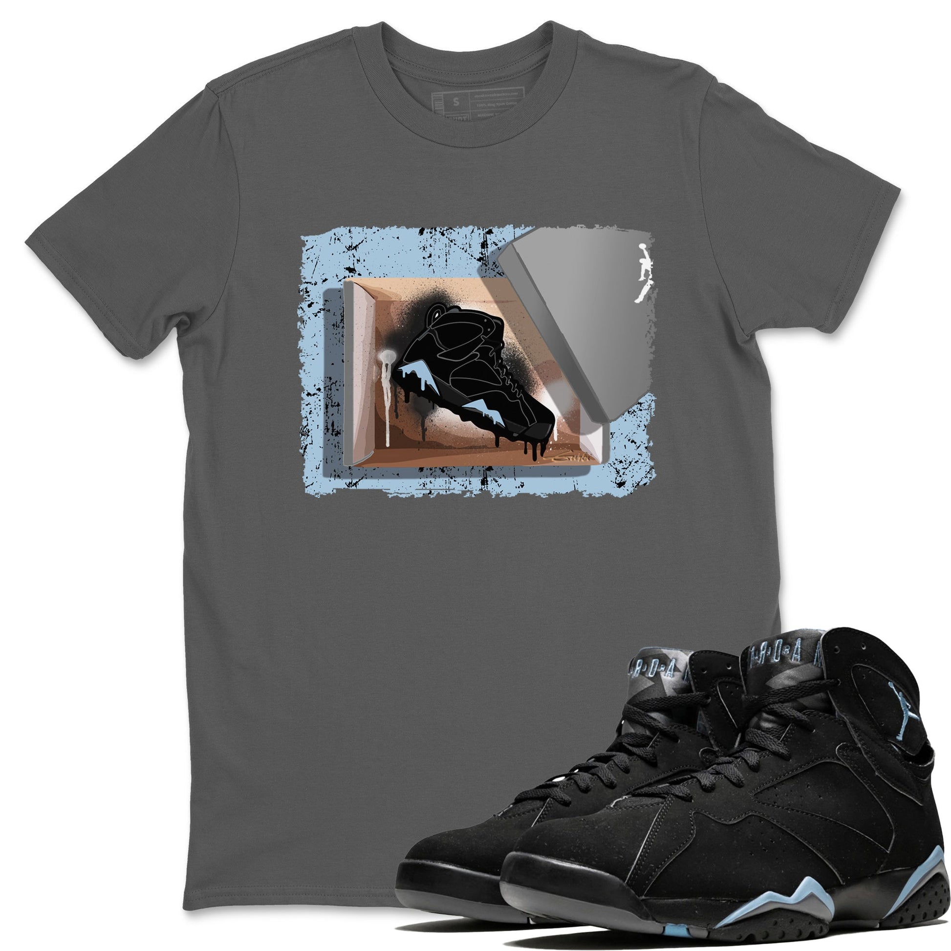 Air Jordan 7 Chambray Sneaker Match Tees New Kicks 7s Chambray T-Shirt Sneaker Release Tees Unisex Shirts Cool Grey 1