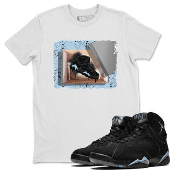 Air Jordan 7 Chambray Sneaker Match Tees New Kicks 7s Chambray T-Shirt Sneaker Release Tees Unisex Shirts White 1