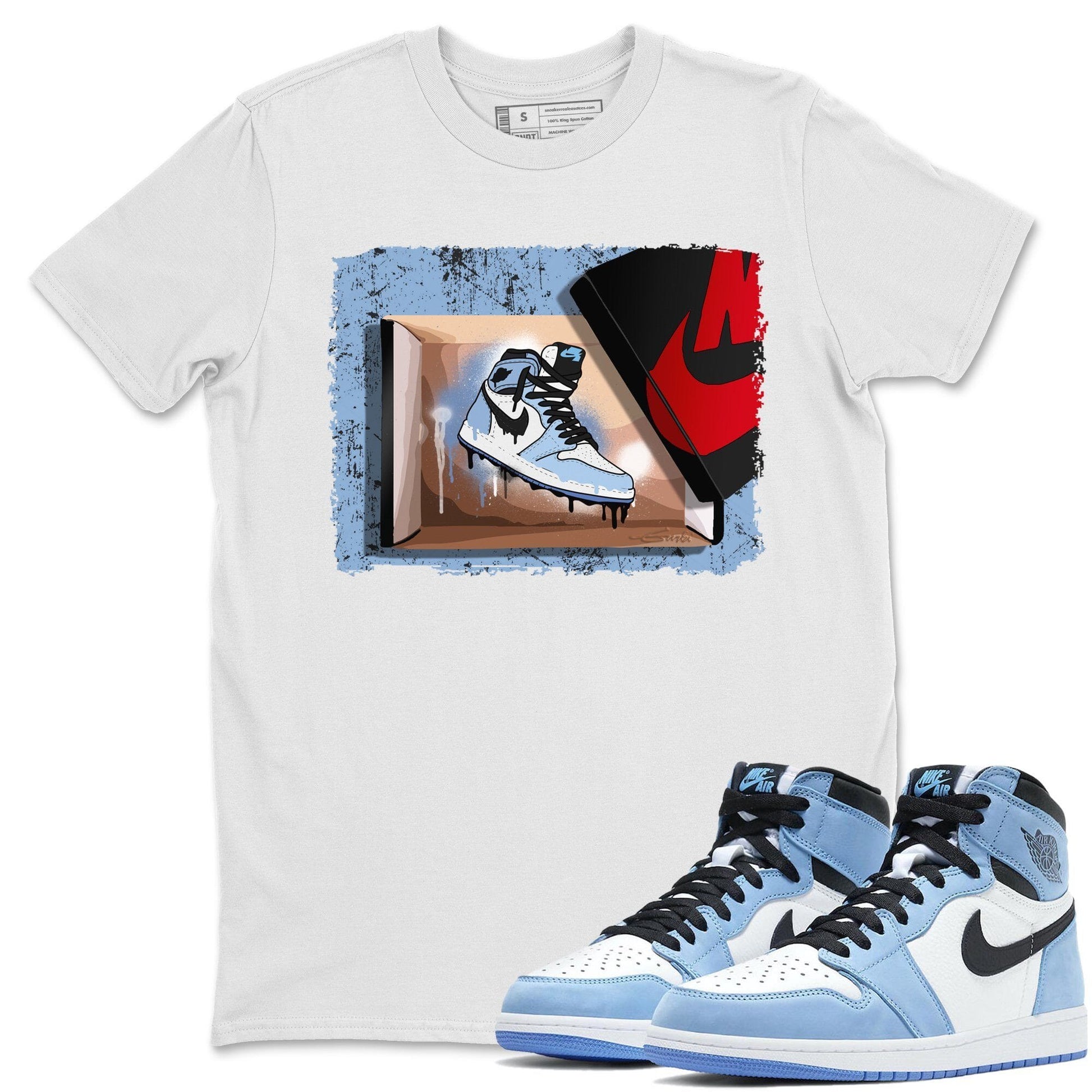 Jordan 1 University Blue Sneaker Match Tees New Kicks Sneaker Tees Jordan 1 University Blue Sneaker Release Tees Unisex Shirts