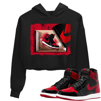 Jordan 1 Bred Patent Sneaker Match Tees New Kicks Sneaker Tees Jordan 1 Bred Patent Sneaker Release Tees Women's Shirts