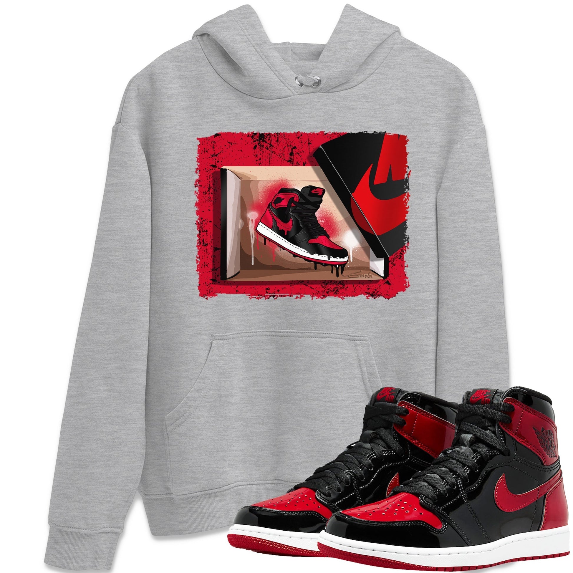 Jordan 1 Bred Patent Sneaker Match Tees New Kicks Sneaker Tees Jordan 1 Bred Patent Sneaker Release Tees Unisex Shirts