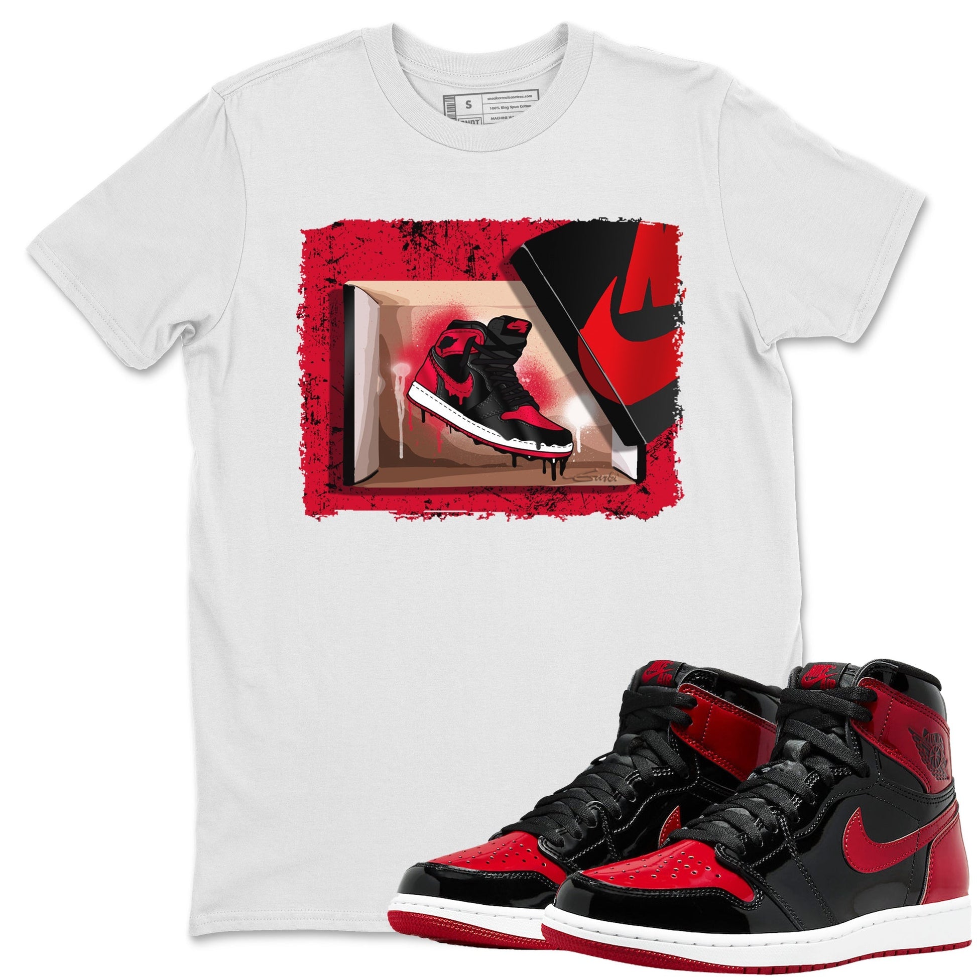 Jordan 1 Bred Patent Sneaker Match Tees New Kicks Sneaker Tees Jordan 1 Bred Patent Sneaker Release Tees Unisex Shirts