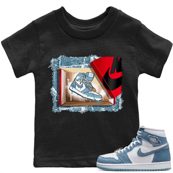 Jordan 1 Denim Sneaker Match Tees New Kicks Sneaker Tees Jordan 1 Denim Sneaker Release Tees Kids Shirts