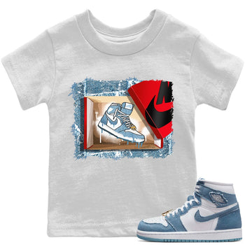 Jordan 1 Denim Sneaker Match Tees New Kicks Sneaker Tees Jordan 1 Denim Sneaker Release Tees Kids Shirts