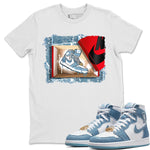 Jordan 1 Denim Sneaker Match Tees New Kicks Sneaker Tees Jordan 1 Denim Sneaker Release Tees Unisex Shirts