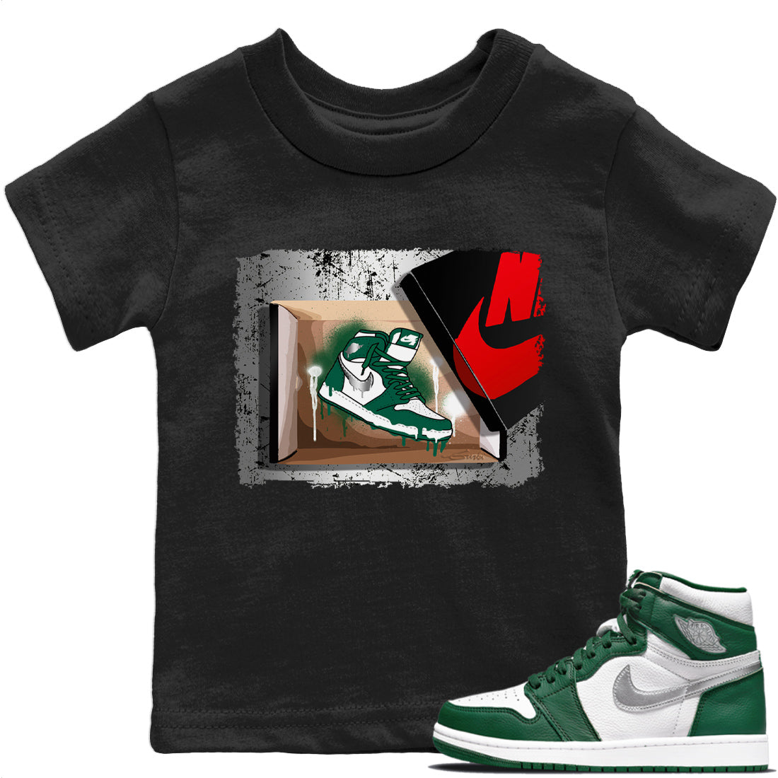 Jordan 1 Gorge Green Sneaker Match Tees New Kicks Sneaker Tees Jordan 1 Gorge Green Sneaker Release Tees Kids Shirts