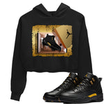 Jordan 12 Black Taxi Sneaker Match Tees New Kicks Sneaker Tees Jordan 12 Black Taxi Sneaker Release Tees Women's Shirts
