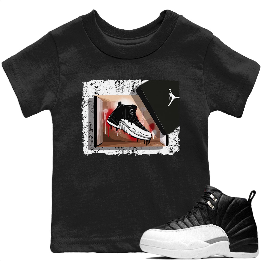 Jordan 12 Playoffs Sneaker Match Tees New Kicks Sneaker Tees Jordan 12 Playoffs Sneaker Release Tees Kids Shirts