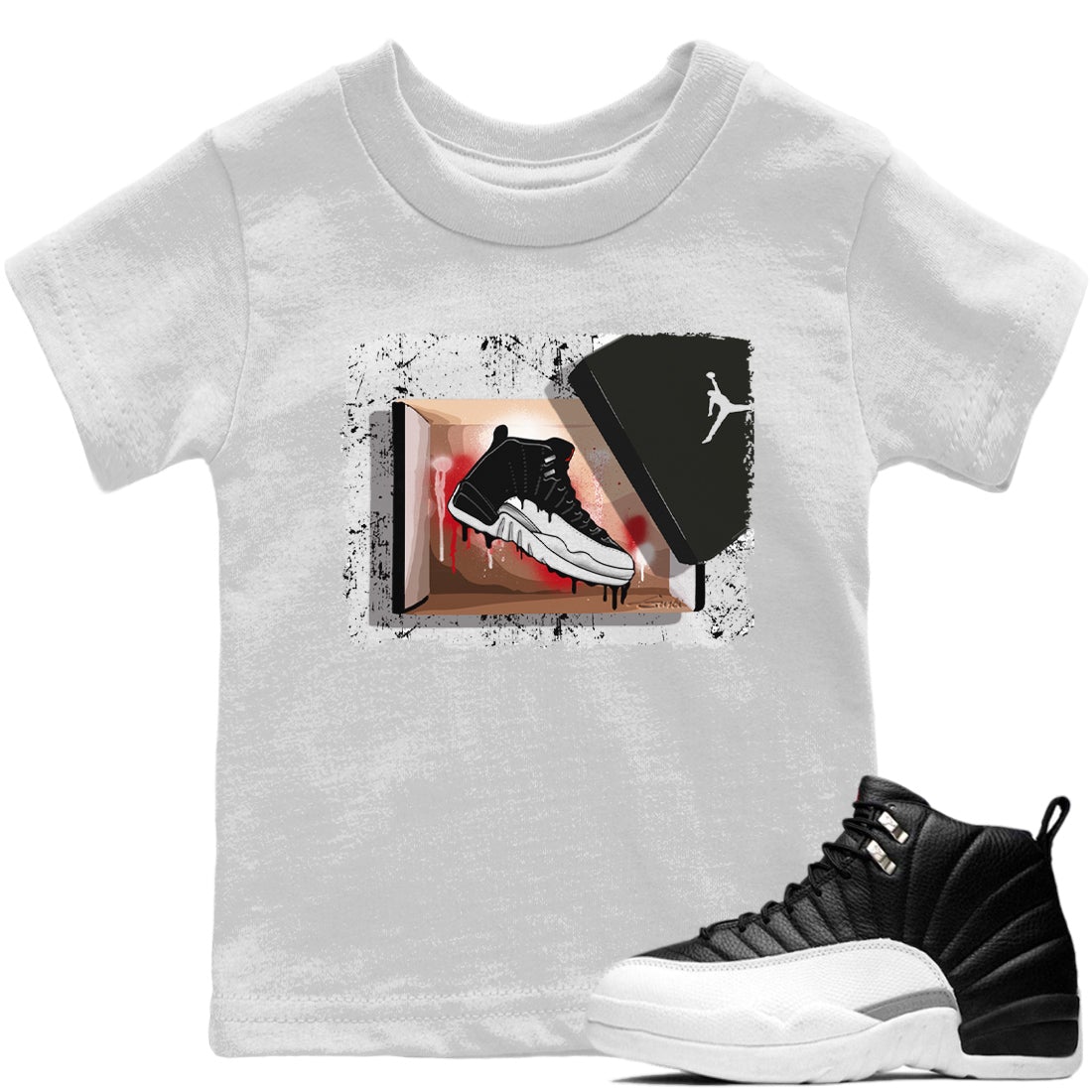 Jordan 12 Playoffs Sneaker Match Tees New Kicks Sneaker Tees Jordan 12 Playoffs Sneaker Release Tees Kids Shirts