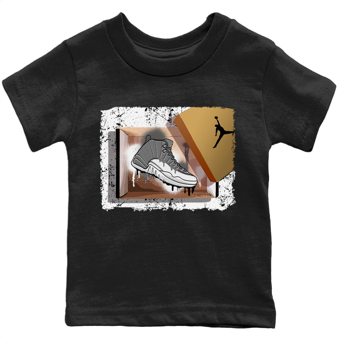 Jordan 12 Stealth Sneaker Match Tees New Kicks Sneaker Tees Jordan 12 Stealth Sneaker Release Tees Kids Shirts