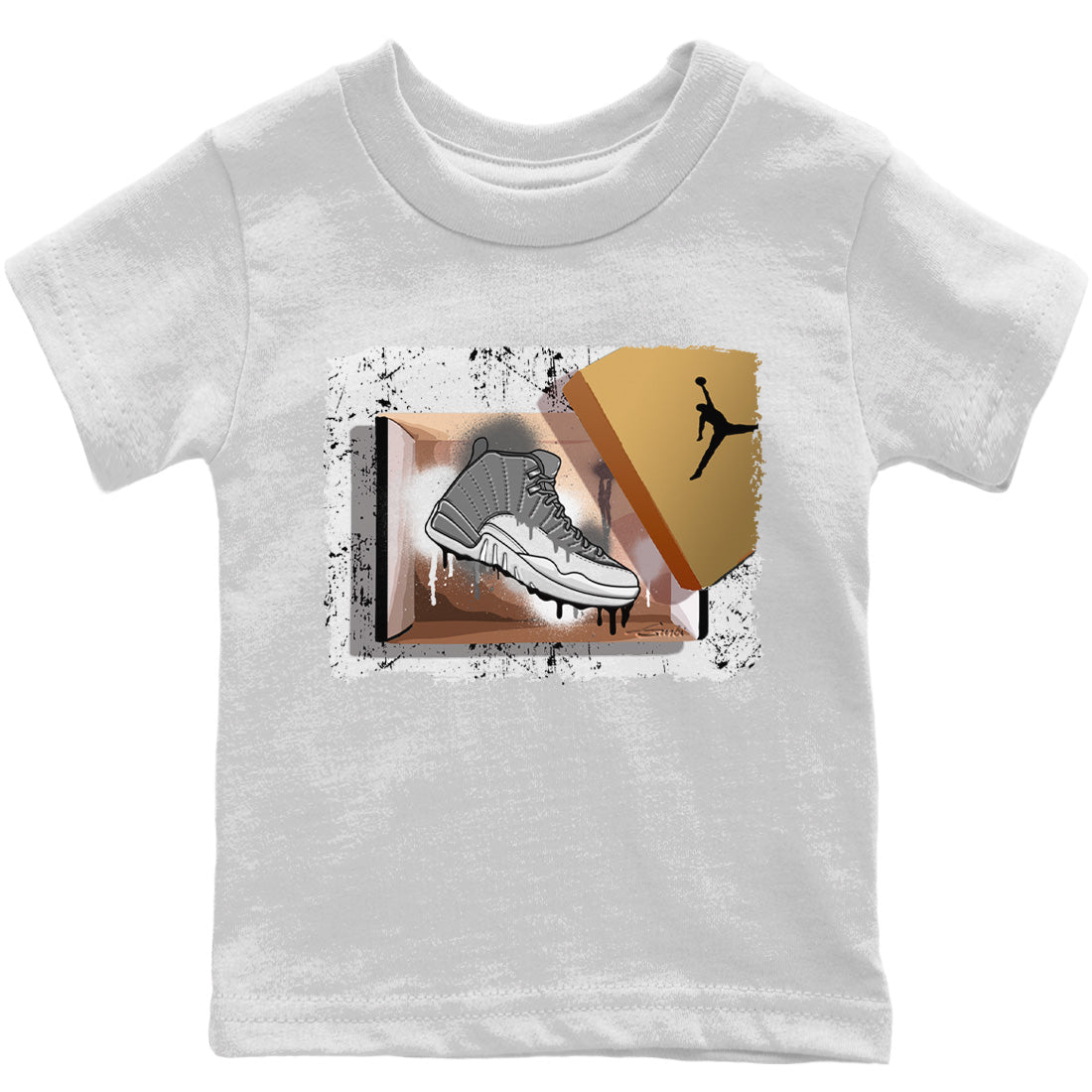 Jordan 12 Stealth Sneaker Match Tees New Kicks Sneaker Tees Jordan 12 Stealth Sneaker Release Tees Kids Shirts