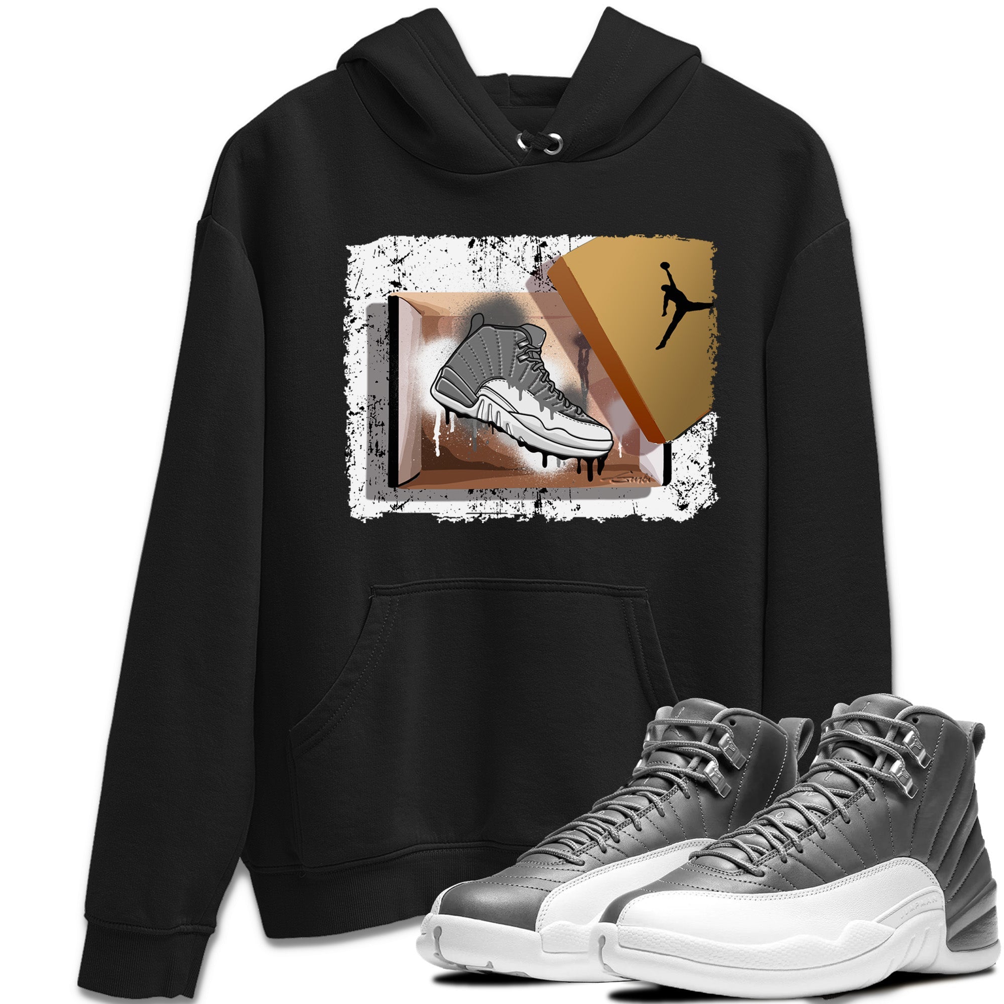 Jordan 12 Stealth Sneaker Match Tees New Kicks Sneaker Tees Jordan 12 Stealth Sneaker Release Tees Unisex Shirts