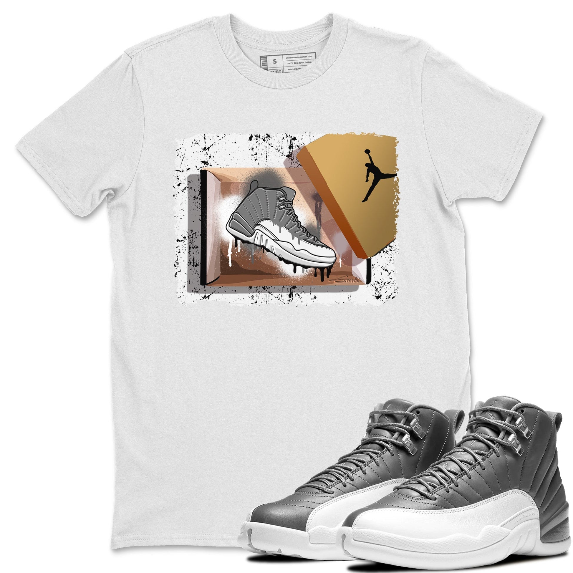 Jordan 12 Stealth Sneaker Match Tees New Kicks Sneaker Tees Jordan 12 Stealth Sneaker Release Tees Unisex Shirts