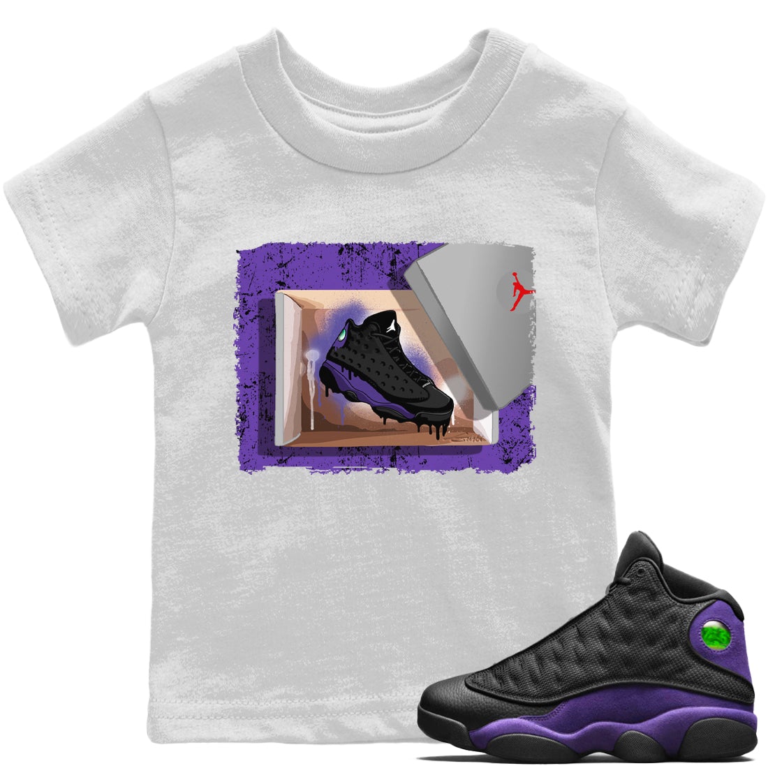 Jordan 13 Court Purple Sneaker Match Tees New Kicks Sneaker Tees Jordan 13 Court Purple Sneaker Release Tees Kids Shirts