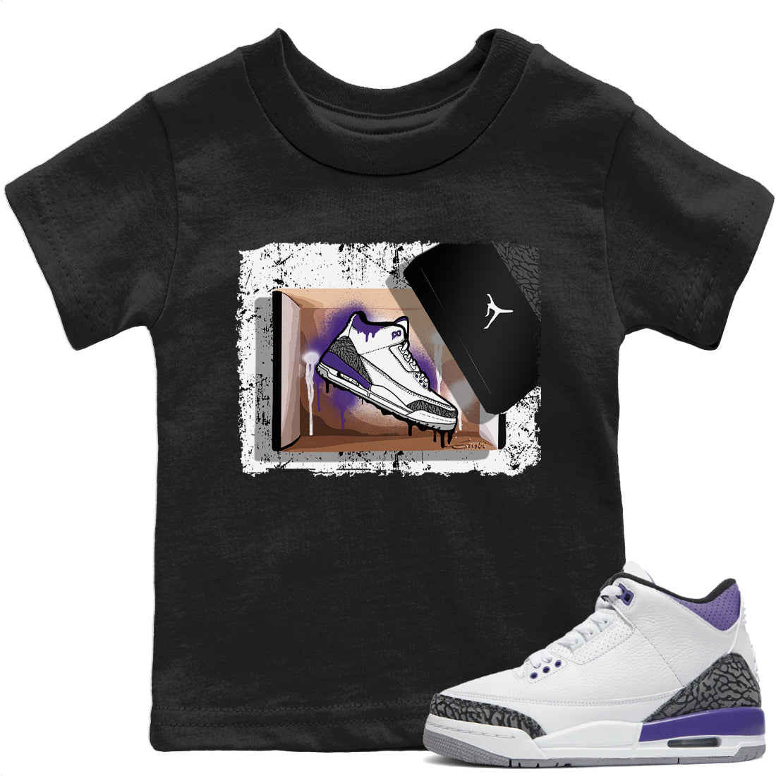 Jordan 3 Dark Iris Sneaker Match Tees New Kicks Sneaker Tees Jordan 3 Dark Iris Sneaker Release Tees Kids Shirts