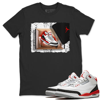 Jordan 3 Fire Red Sneaker Match Tees New Kicks Sneaker Tees Jordan 3 Fire Red Sneaker Release Tees Unisex Shirts