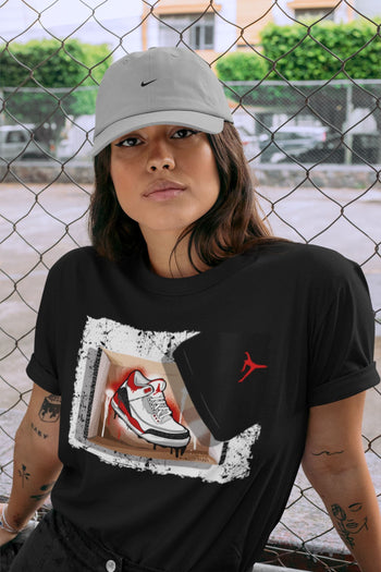 Jordan 3 Fire Red Sneaker Match Tees New Kicks Sneaker Tees Jordan 3 Fire Red Sneaker Release Tees Unisex Shirts