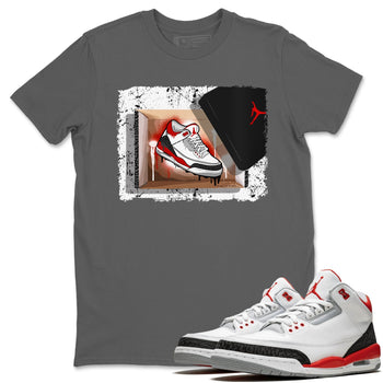 Jordan 3 Fire Red Sneaker Match Tees New Kicks Sneaker Tees Jordan 3 Fire Red Sneaker Release Tees Unisex Shirts