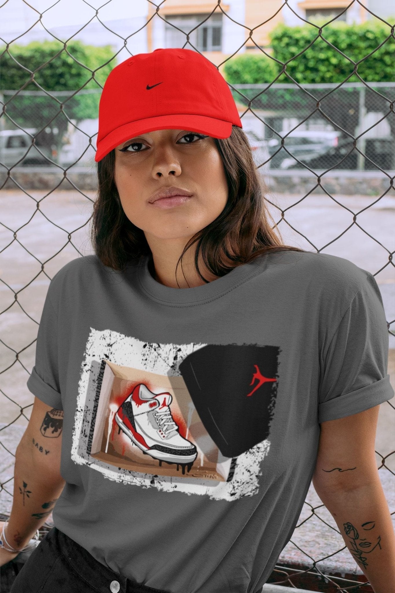 Jordan 3 Fire Red Sneaker Match Tees New Kicks Sneaker Tees Jordan 3 Fire Red Sneaker Release Tees Unisex Shirts