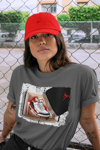 Jordan 3 Fire Red Sneaker Match Tees New Kicks Sneaker Tees Jordan 3 Fire Red Sneaker Release Tees Unisex Shirts