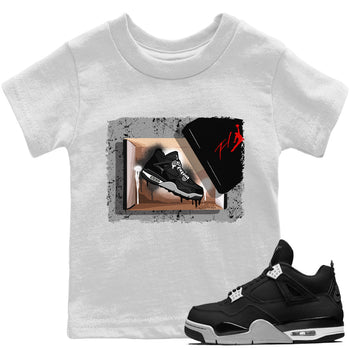 Jordan 4 Black Canvas Sneaker Match Tees New Kicks Sneaker Tees Jordan 4 Black Canvas Sneaker Release Tees Kids Shirts