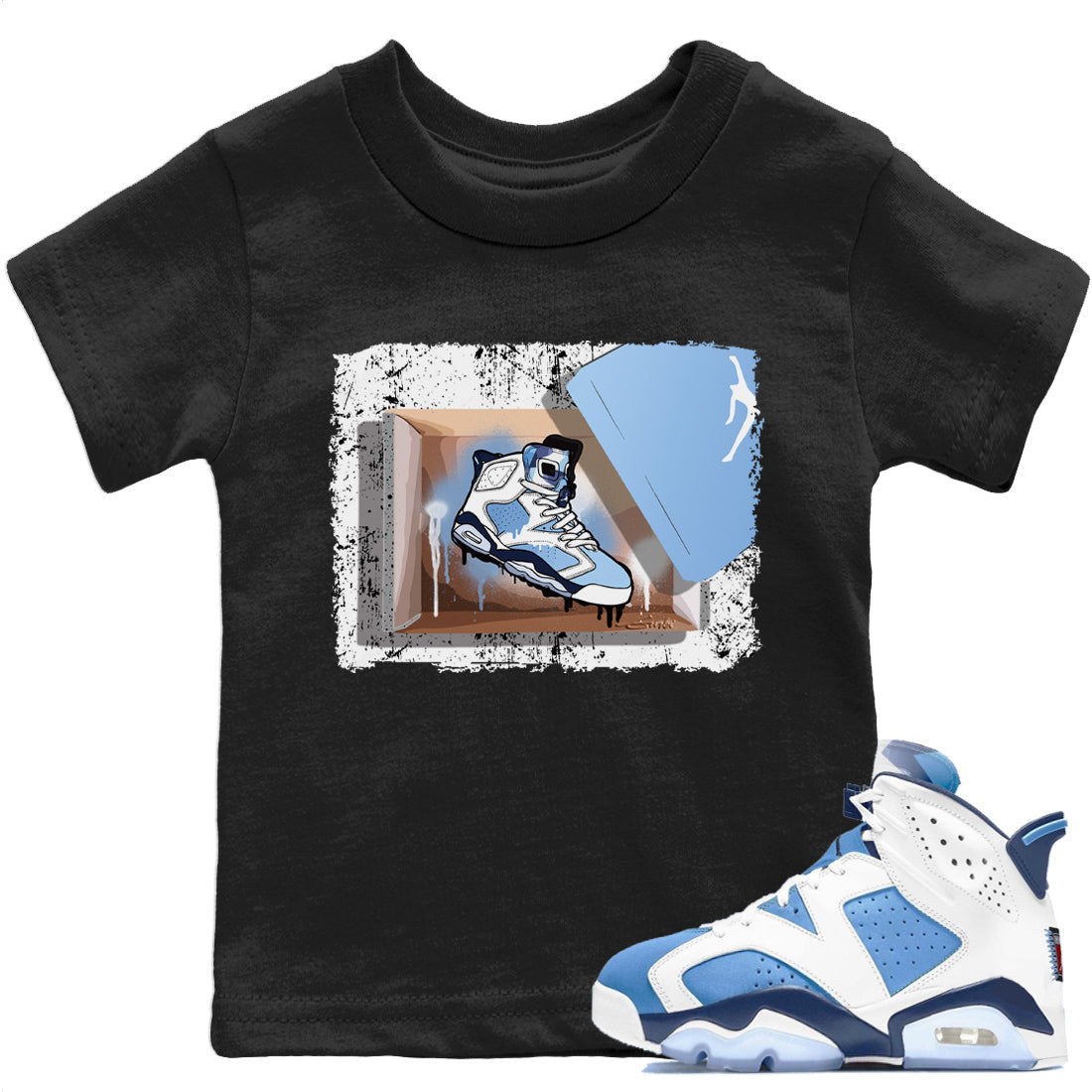 Jordan 6 UNC Sneaker Match Tees New Kicks Sneaker Tees Jordan 6 UNC Sneaker Release Tees Kids Shirts