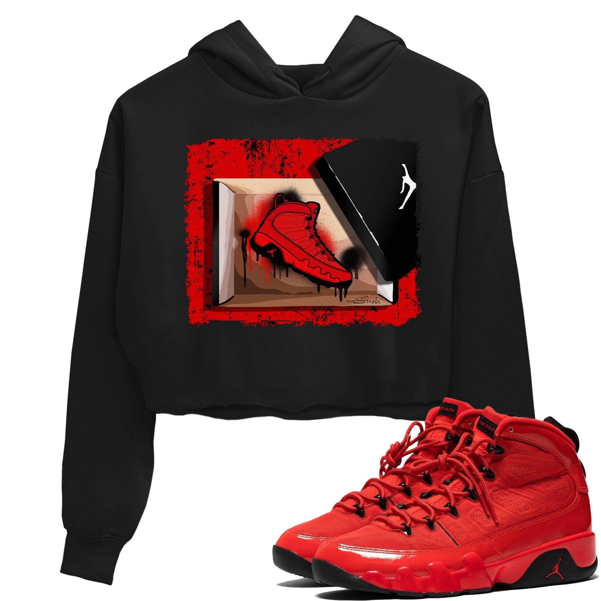 Jordan 9 Chile Red Sneaker Match Tees New Kicks Sneaker Tees Jordan 9 Chile Red Sneaker Release Tees Women's Shirts