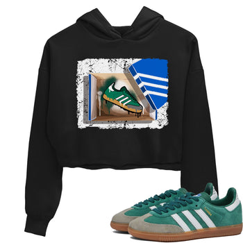 Adidas Samba Collegiate Green Gum shirt to match jordans New Kicks sneaker tees Samba Collegiate Green Gum SNRT Sneaker Release Tees Black 1 Crop T-Shirt