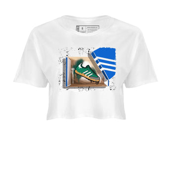 Adidas Samba Collegiate Green Gum shirt to match jordans New Kicks sneaker tees Samba Collegiate Green Gum SNRT Sneaker Release Tees White 2 Crop T-Shirt