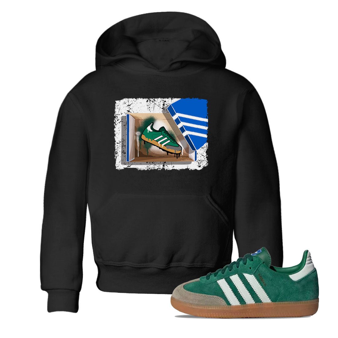 Adidas Samba Collegiate Green Gum shirt to match jordans New Kicks sneaker tees Samba Collegiate Green Gum SNRT Sneaker Release Tees Baby Toddler Black 1 T-Shirt