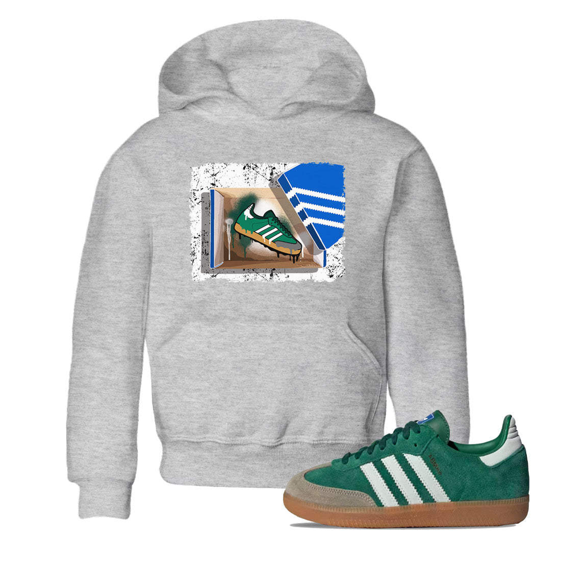 Adidas Samba Collegiate Green Gum shirt to match jordans New Kicks sneaker tees Samba Collegiate Green Gum SNRT Sneaker Release Tees Baby Toddler Heather Grey 1 T-Shirt