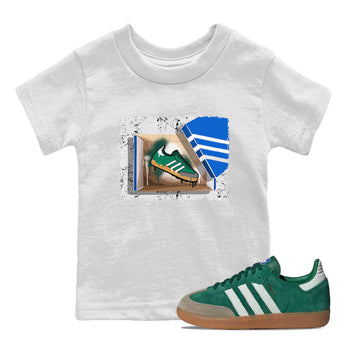 Adidas Samba Collegiate Green Gum shirt to match jordans New Kicks sneaker tees Samba Collegiate Green Gum SNRT Sneaker Release Tees Baby Toddler White 1 T-Shirt