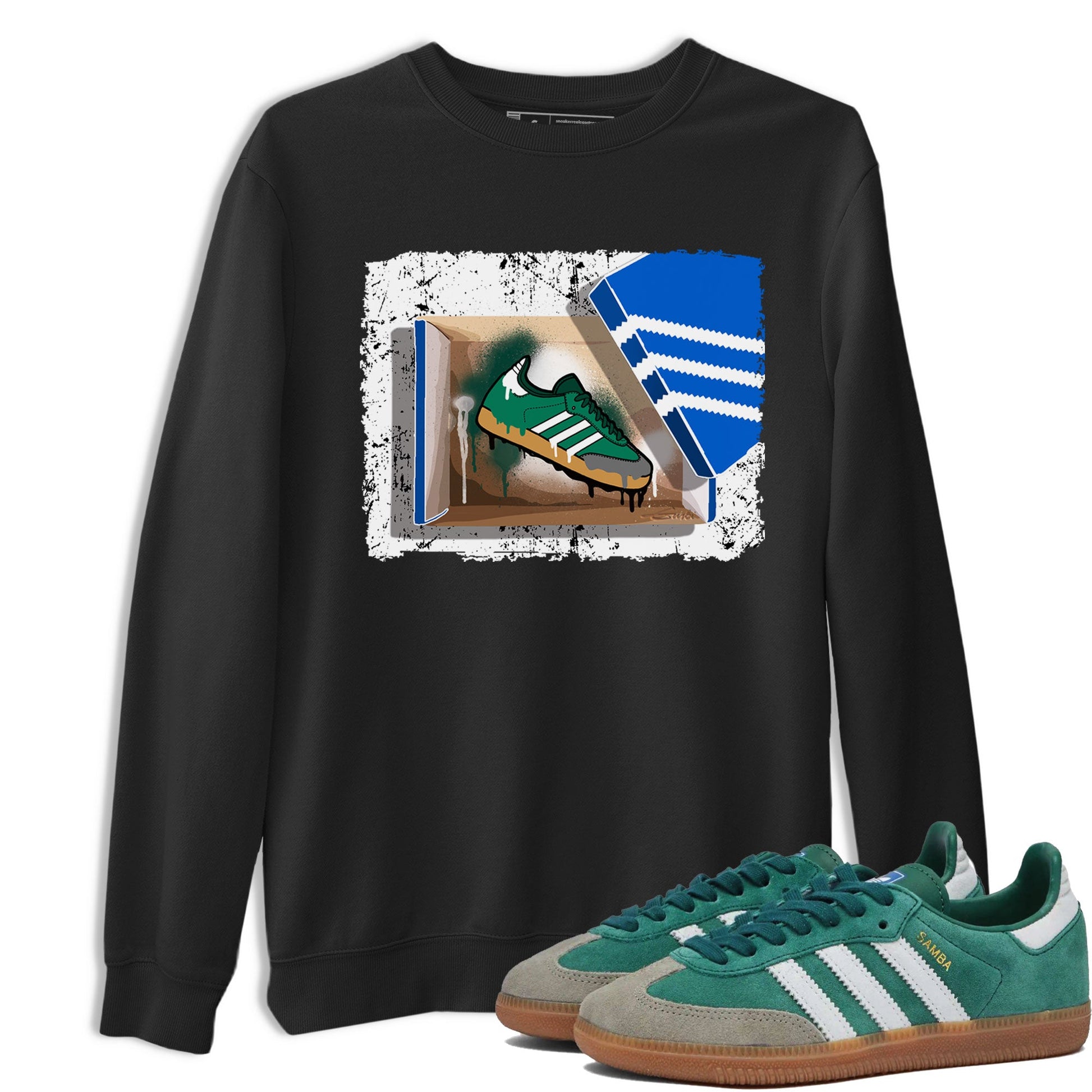 Adidas Samba Collegiate Green Gum shirt to match jordans New Kicks sneaker tees Samba Collegiate Green Gum SNRT Sneaker Release Tees Unisex Black 1 T-Shirt