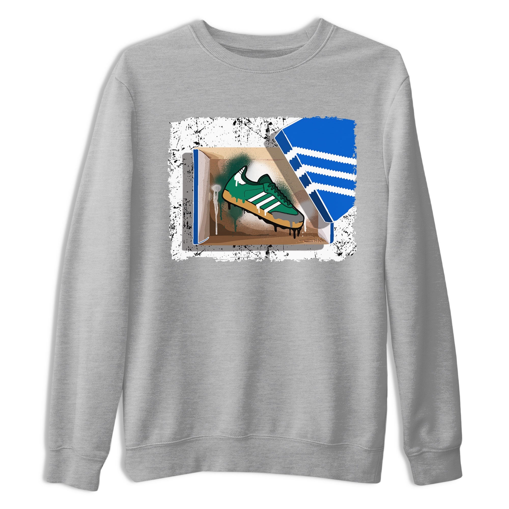 Adidas Samba Collegiate Green Gum shirt to match jordans New Kicks sneaker tees Samba Collegiate Green Gum SNRT Sneaker Release Tees Unisex Heather Grey 2 T-Shirt