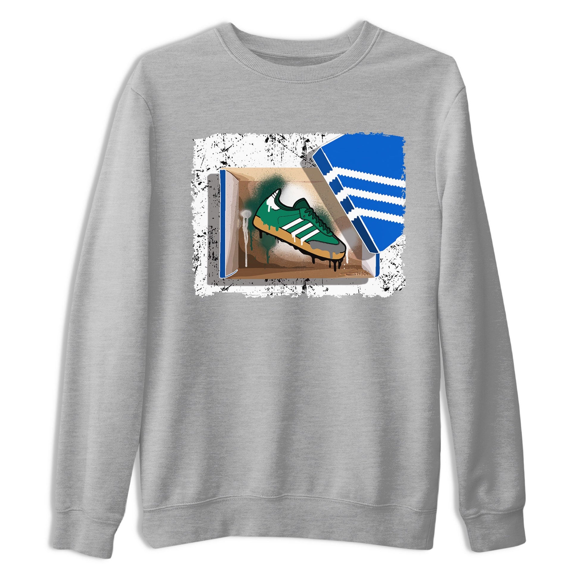 Adidas Samba Collegiate Green Gum shirt to match jordans New Kicks sneaker tees Samba Collegiate Green Gum SNRT Sneaker Release Tees Unisex Heather Grey 2 T-Shirt