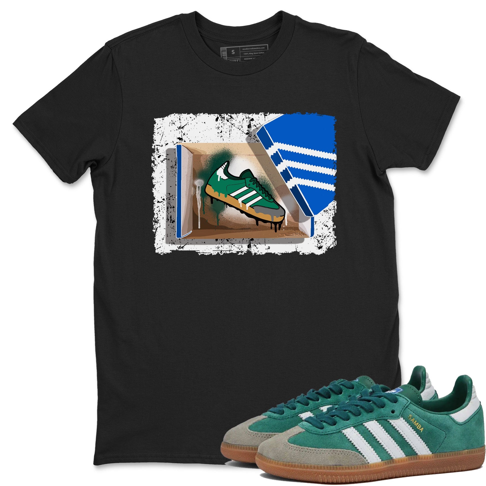 Adidas Samba Collegiate Green Gum shirt to match jordans New Kicks sneaker tees Samba Collegiate Green Gum SNRT Sneaker Release Tees Unisex Black 1 T-Shirt