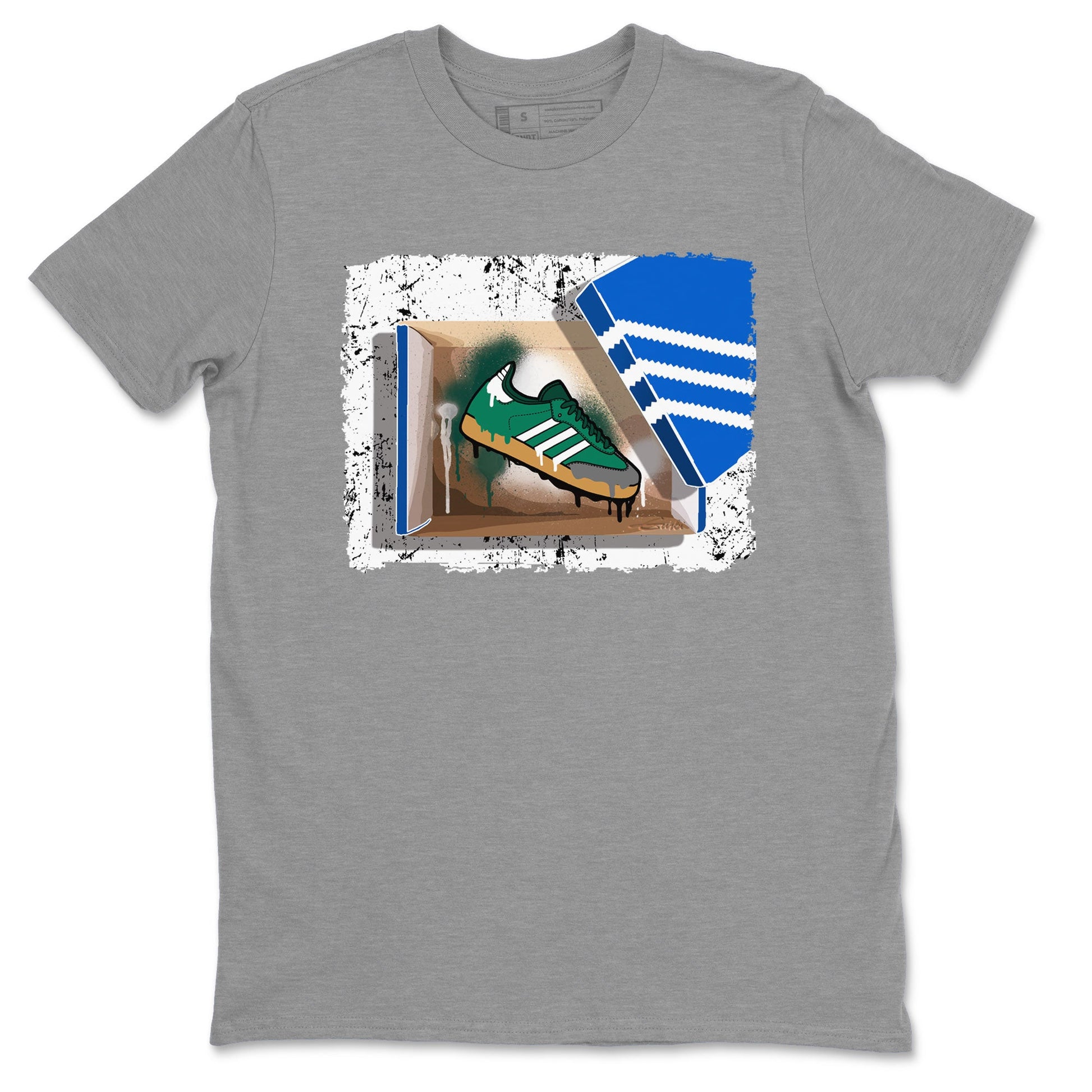 Adidas Samba Collegiate Green Gum shirt to match jordans New Kicks sneaker tees Samba Collegiate Green Gum SNRT Sneaker Release Tees Unisex Heather Grey 2 T-Shirt