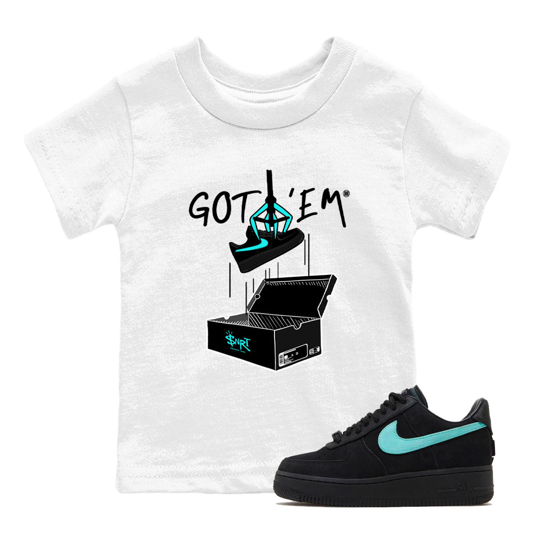 Air Force 1 x Tiffany shirt to match jordans New Treasure Hunter sneaker tees Air Force 1 Tiffany SNRT sneaker release tees baby toddler White 1 cotton Shirt