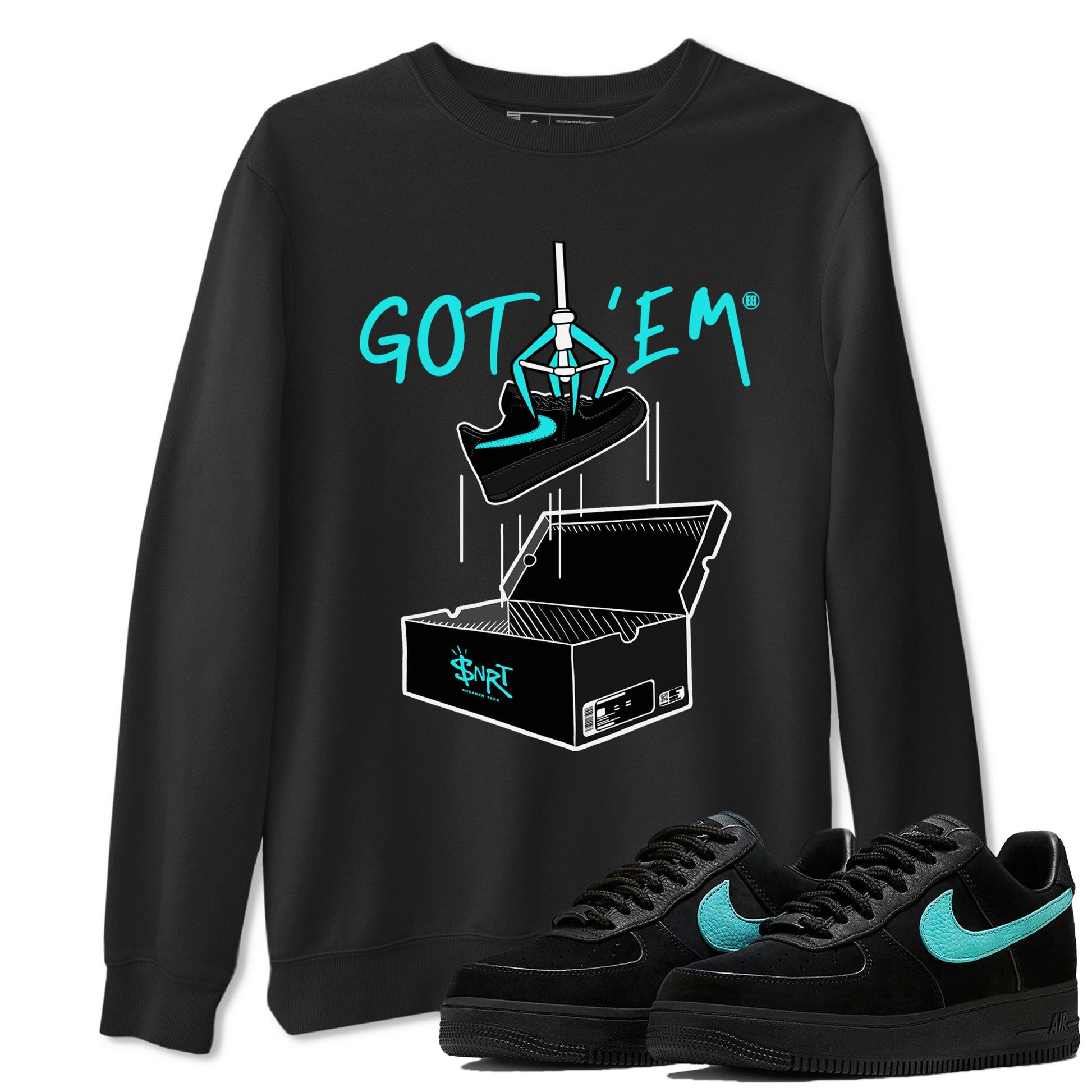 Air Force 1 x Tiffany shirt to match jordans New Treasure Hunter sneaker tees Air Force 1 Tiffany SNRT Sneaker Release Tees unisex cotton Black 1 crew neck shirt