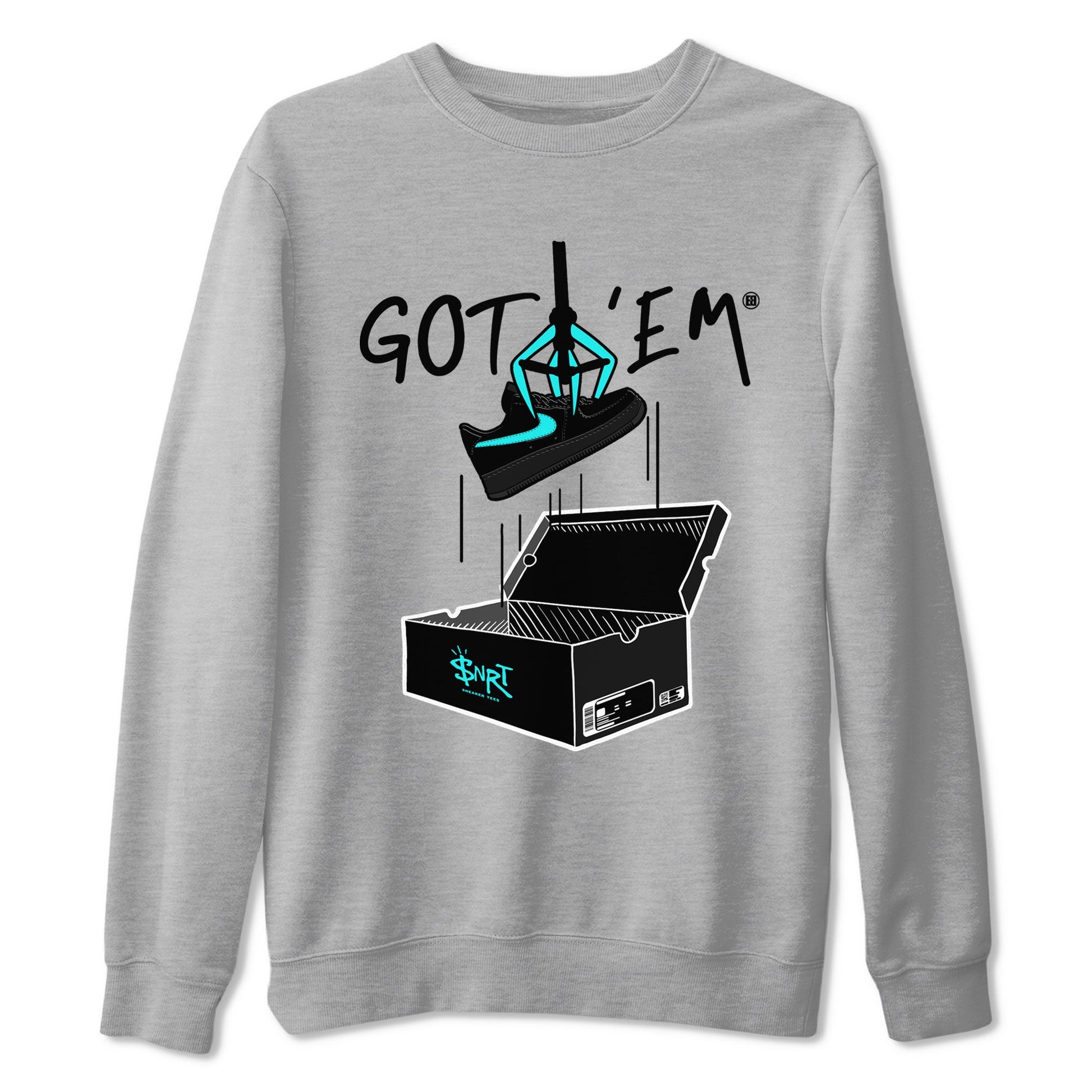 Air Force 1 x Tiffany shirt to match jordans New Treasure Hunter sneaker tees Air Force 1 Tiffany SNRT Sneaker Release Tees unisex cotton Heather Grey 2 crew neck shirt