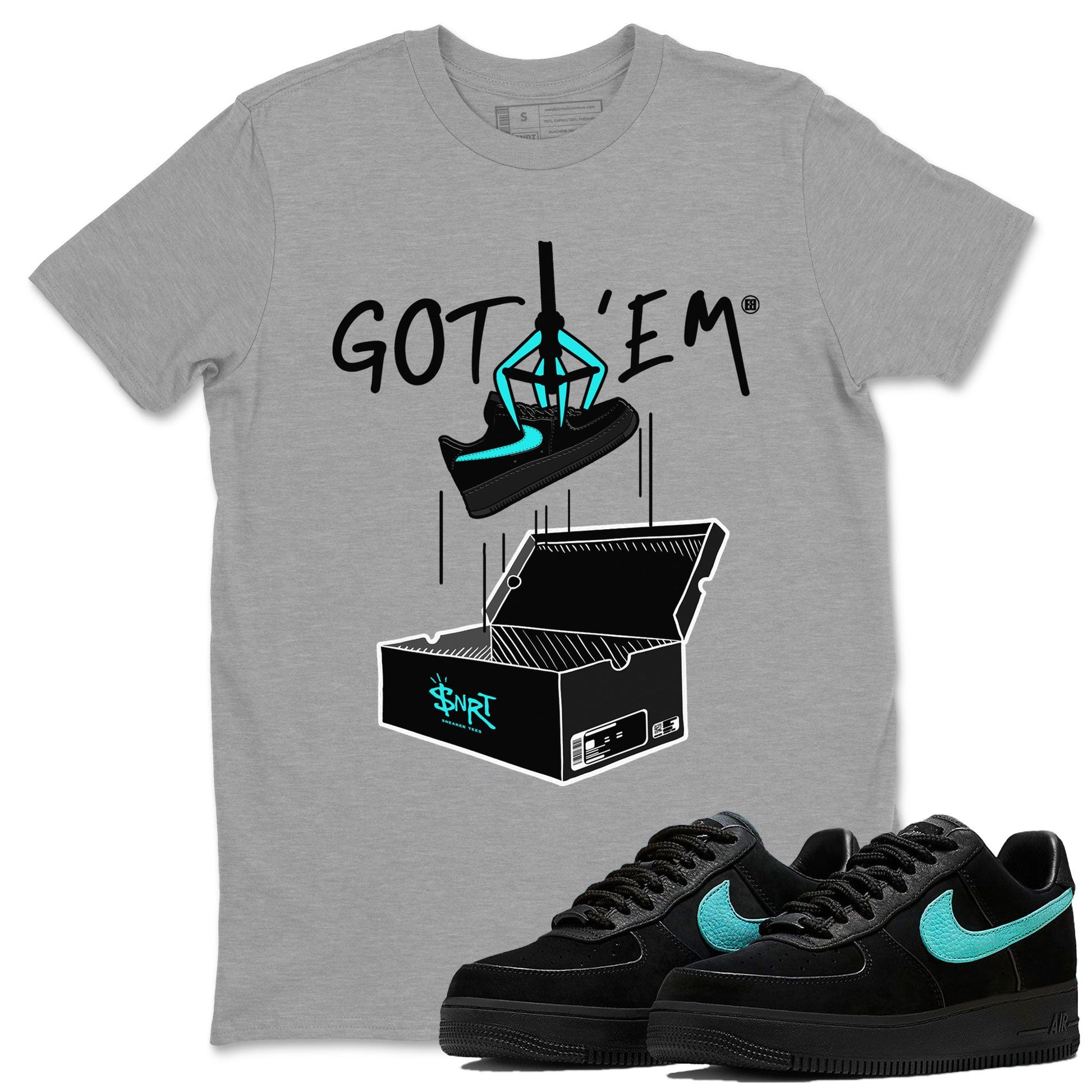 Air Force 1 x Tiffany shirt to match jordans New Treasure Hunter sneaker tees Air Force 1 Tiffany SNRT Sneaker Release Tees unisex cotton Heather Grey 1 crew neck shirt